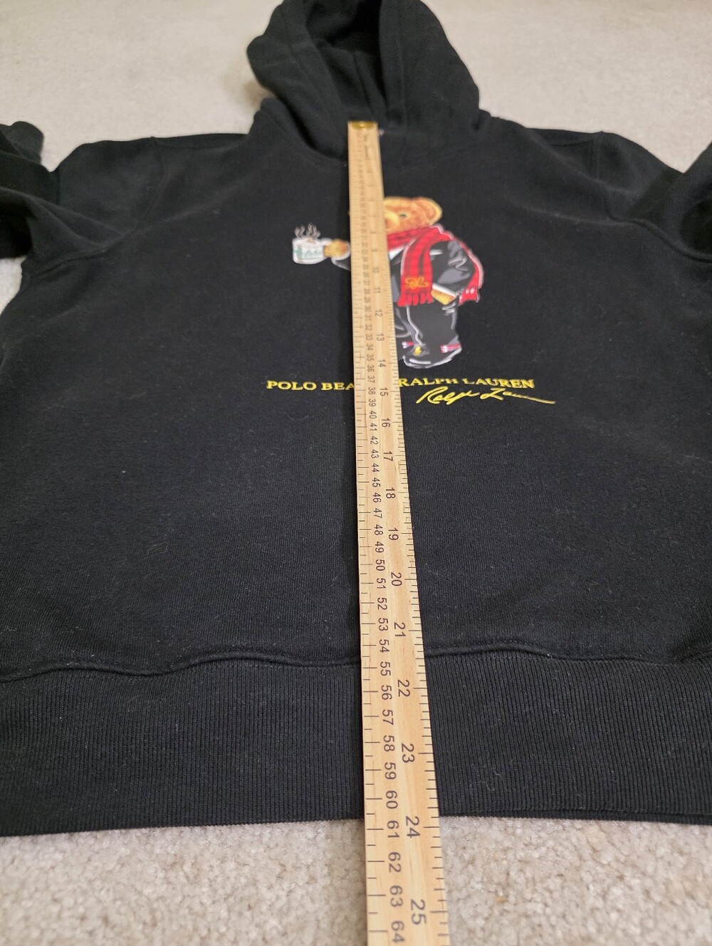 Ralph Lauren Youth Black Hoodie with Polo Bear Graphic Youth Size XL (18-20) - Picture 10 of 11